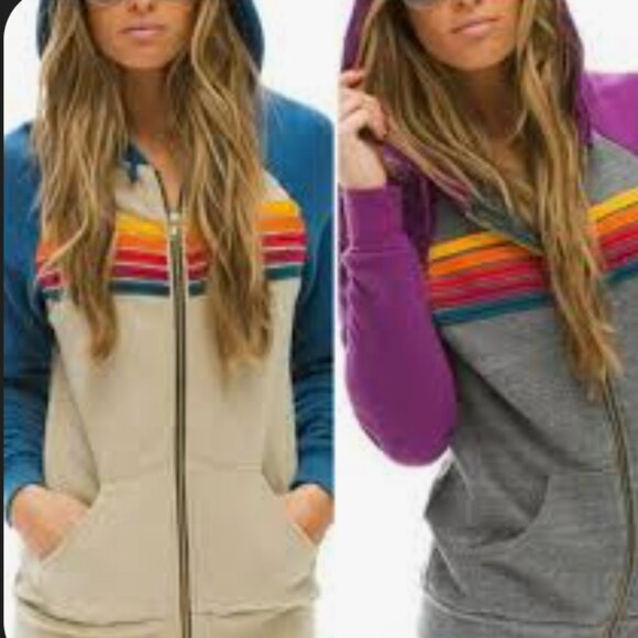Aviator Nation Tops - Aviator Nation Limited Edition 5 stripe hoodie size M RARE